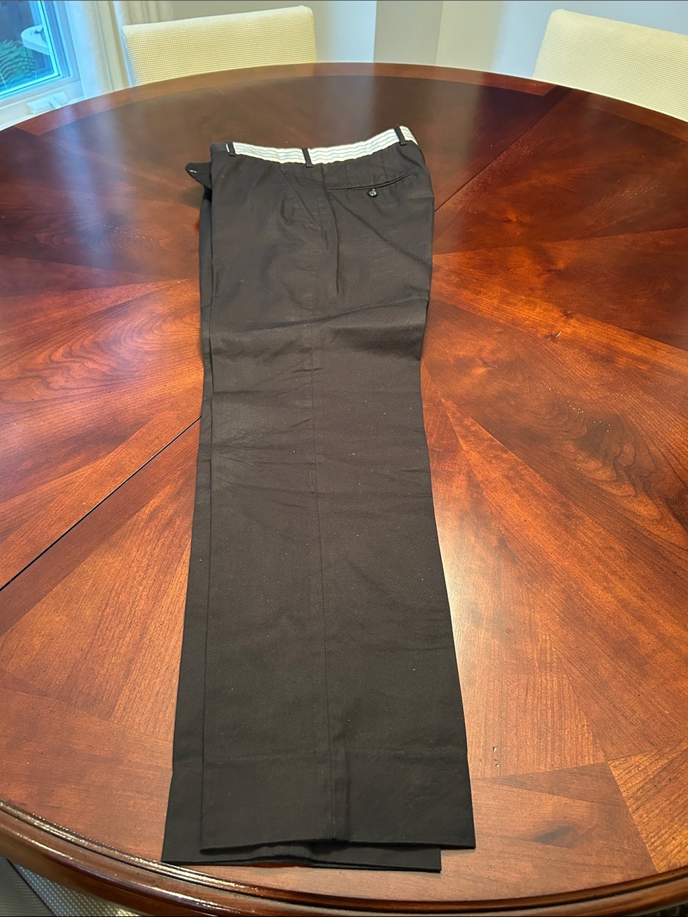 Alexander McQueen Black Dress Pants with Striped Waistband